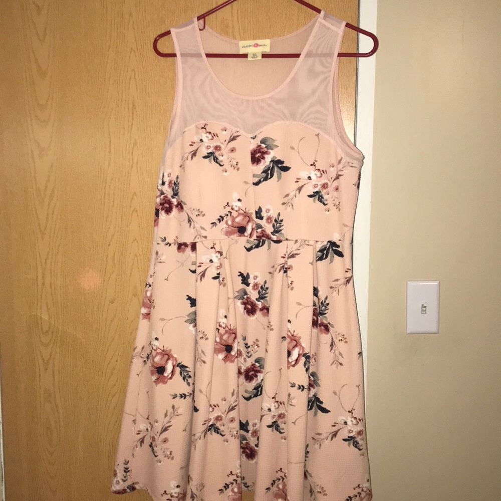 Pink Floral Print Dress